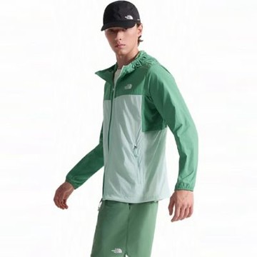 The North Face 北臉 外套 男 運動連帽外套 防風 抗UV M SUN CHASE WIND JACKET 綠 NF0A87VYMM3