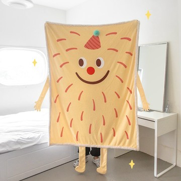 AUG8 STORE 黃砰砰雙層加絨冬季蓋毯