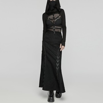 龐克西域刺客做舊丹寧半裙 / 純棉