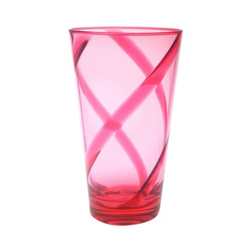 LAHOOD 台灣製造安全無毒 晶透耀動果汁水杯 紅/630ml 6入組