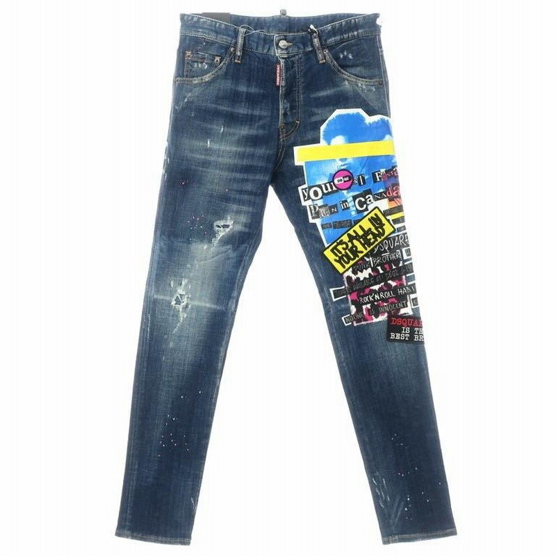 DSQUARED2 ブリーチ加工 デニムパンツ 44 DSQUARED2 / ディースクエアード | チェーン付き ダメージ