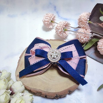 甜美海軍風-手作彈簧夾鴨嘴夾