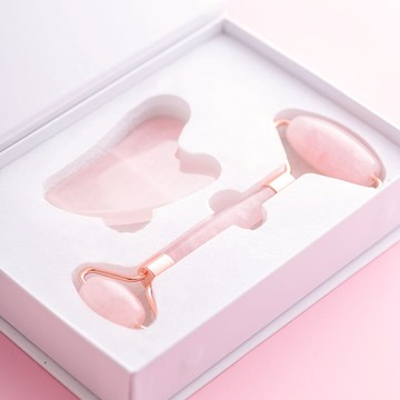 粉水晶刮痧板臉部按摩滾輪美容儀 | 聖誕禮盒女生禮