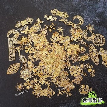 台灣免運12H🔥diy手工製作 混款金屬包古風髮飾漢服配件材料和風金花片古裝頭飾HBDSIUKJ0