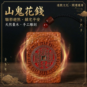【神明過爐🙏】隔日到貨 山鬼花錢項鏈 雷棗木山鬼花錢項鏈 男女掛件 招財吊墜 本命年護身符 保平安 驅邪 辟邪 護身