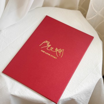 手繪線條燙金貼雙面證書夾 | 原創書夾(不含結婚證書)