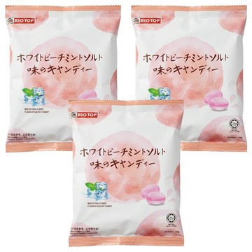 BIG TOP 水蜜桃薄荷味鹽糖  100g  3袋