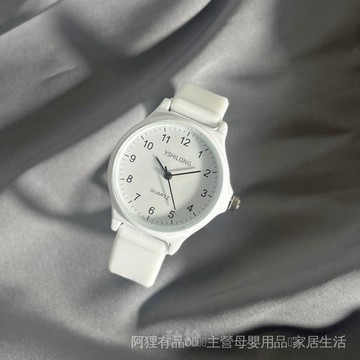 臺灣出貨💖考試專用手錶女高中學生指針式上課看時間青春校園顏控顯白奶茶色