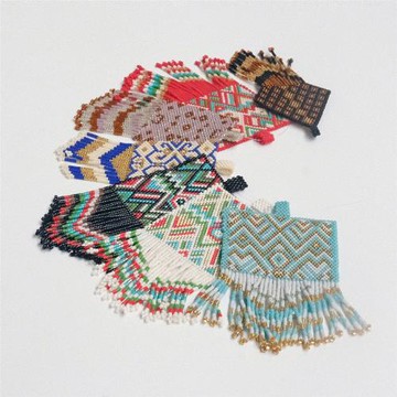 哥倫比亞進口印第安圖騰手工串珠女款項鏈吊墜飾品Miyuki彩色珠子