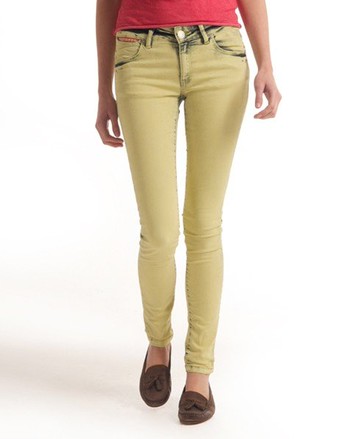 Superdry Women's Women's Powdered Denim Slim Yellow / Powdered Sunshine - Size: 32/32