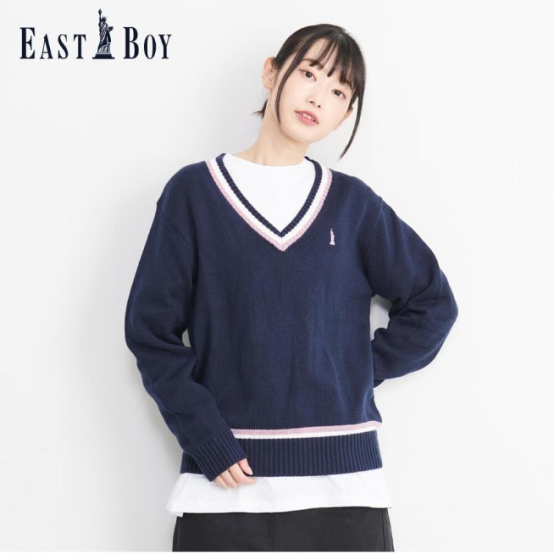 イーストボーイ EASTBOY ニットセーター Vネックレディース 長袖ニット 