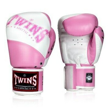 『VENUM旗艦館』TWINS 拳擊泰拳課程入門 手工真皮拳擊手套～10oz ＭＭＡ搏擊比賽拳套- 白粉色 BGVL10