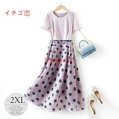 ワンピース 切り替えワンピース ドット柄 水玉 透け感 半袖 ラウンドネック キュート 大人可愛い クラシカル パステルカラー ピンク ブラック ミセス 通販 Lineポイント最大get Lineショッピング