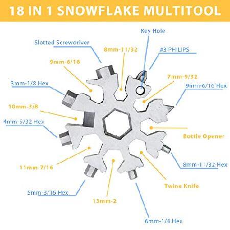スノーフレークマルチツール 18イン1 スノーフレークマルチツール スノーフレークレンチ ボトルオープナー ドライバーキット ステンレススチール ポ 並行輸入品