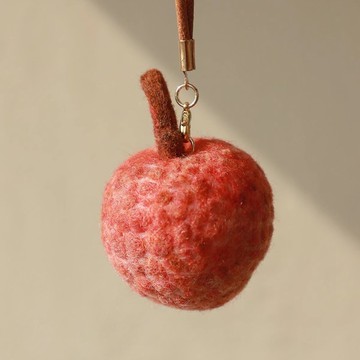 羊毛氈手作 手工荔枝 創意水果禮物 原創手工掛件 包掛飾品