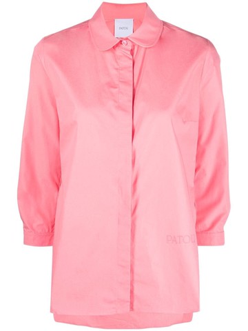 Patou - three-quarter length sleeves shirt - women - pure cotton - 42 - Pink
