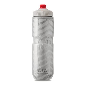 Polar Bottle 24oz 雙層保冷噴射水壺 BOLT 白-銀