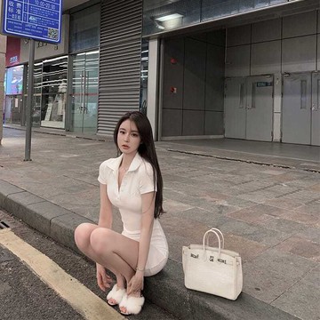 【上新】8@20個性洋裝 法式連身裙 美式洋裝 新款T恤polo連衣裙女夏季開叉收腰性感顯瘦修身氣質包臀短裙時尚氣質女裝