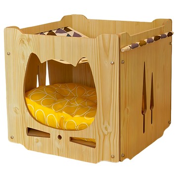 大貓型 厚墊子貓屋 L號 高密度板材 貓頭款  38 x 38 x 38cm  1組