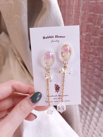 雲朵苺耳環 耳針 耳夾