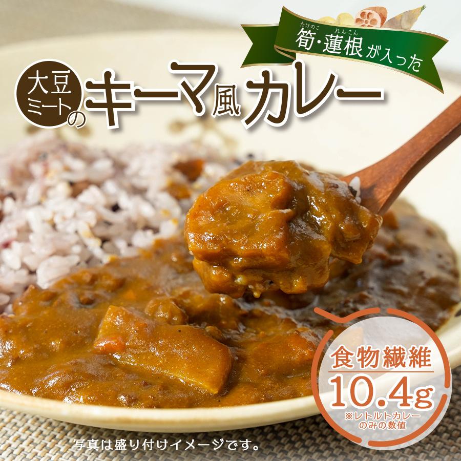 1日に必要な食物繊維1 2摂取 大豆ミートのキーマ風カレー 180ｇ レトルトカレー