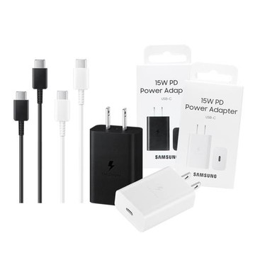 SAMSUNG 15W Type C充電線組-支援A系列 (內含原廠T1510盒裝旅充頭+三星製造雙Type C線)