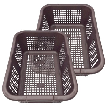 KEYWAY 聯府 深型籃 LU213-1  中(445 x 312 x 151mm)  咖啡色  2個