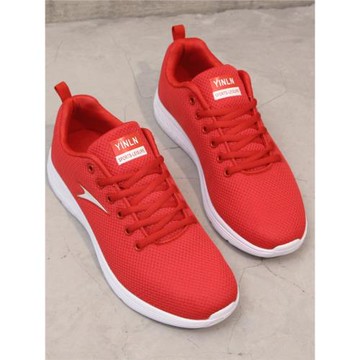 夏透氣紅色女鞋運動鞋網面透氣大碼女鞋百搭黑色工作鞋情侶網鞋