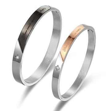 《316小舖》【B204】(優質316鈦鋼手環-浪漫七夕手環/女男手環/男女手環/情人對環/情人節禮物/生日禮物鋼對環)