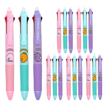 PINKFOOT 胡蘿蔔擦擦筆套裝 0.5mm  粉色 + 薄荷綠 + 紫色  18支