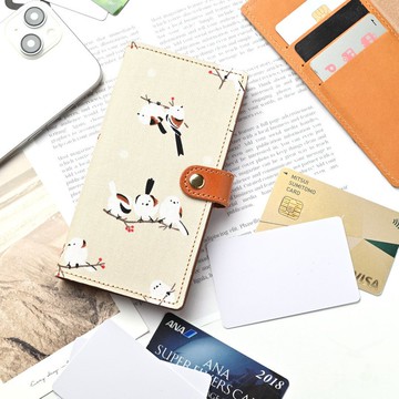 支援全機型 手帳型手機殼 【 雪鴝 米白 】 鳥類 金屬配件 手機掛繩 AH09K