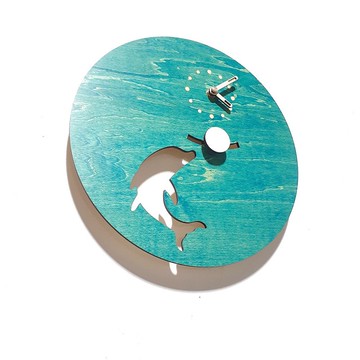 手工木作創意時鐘 我最搖擺 - 海豚