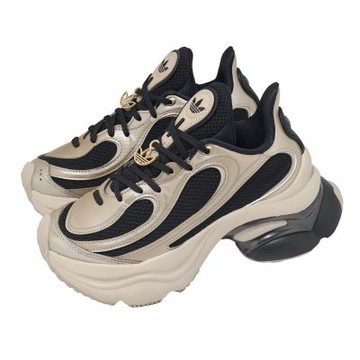 adidas 愛迪達 休閒鞋 Ozvenuz W 女鞋 黑 金 厚底 增高 老爹鞋 KI0583