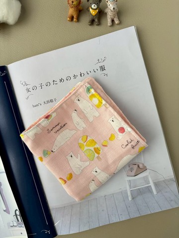 【棉紗手帕】水果冰棒北極熊 純棉紗 四重紗