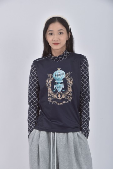 (S) king golf印花藍色長袖上衣