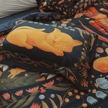 海外Dream喵之夢【100%天絲/100s】插畫家聯名款▮Sophia Ji▮薄床包/薄被套 台灣製 TENCEL Lyocel