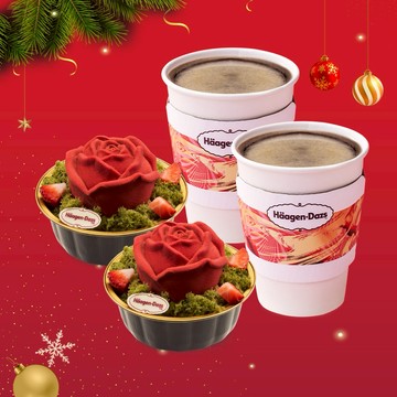 【Häagen-Dazs哈根達斯】(外帶)掌心玫瑰午茶組2入 好禮即享券  (冰淇淋)