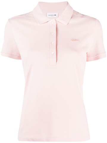 Lacoste - logo-appliqué cotton polo shirt - women - Cotton/Spandex/Elastane - M - Pink