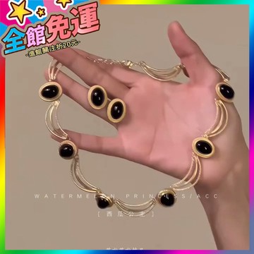 🌸台灣出貨🌸 「法式宮廷」中古項鏈女宮廷風複古輕奢小衆鎖骨鏈高級感頸鏈飾品 🥇滿額免運🥇X370-11-A