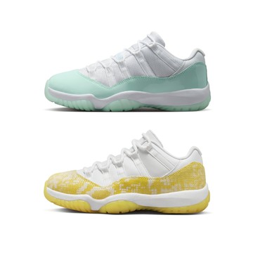 NIKE W AIR JORDAN 11 LOW 薄荷綠 蛇紋黃 漆皮 冰底 低筒 籃球鞋 女鞋【AH7860】