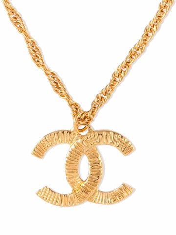 CHANEL Pre-Owned - 1993 CC pendant chain necklace - women - Gold Plated Brass - One Size