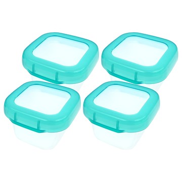 OXO tot 好滋味冷凍儲存盒- 適合分裝儲存/冷凍副食品 完全密封防止外漏 托盤可堆疊收納不占空間  120ml  靚藍綠  4個