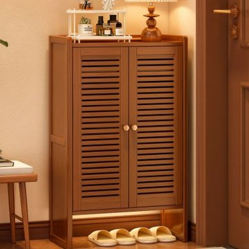 【匠俱】玄關高山楠竹鞋櫃 60x33x97cm 多層大容量 家用置物架 收納櫃 防塵透氣 寬大台面 雙門七層