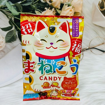 日本 SENJAKU 扇雀飴 招財貓水果果汁糖 柑橘/蘋果 個別包裝 附籤運可抽喔！｜全店$199免運