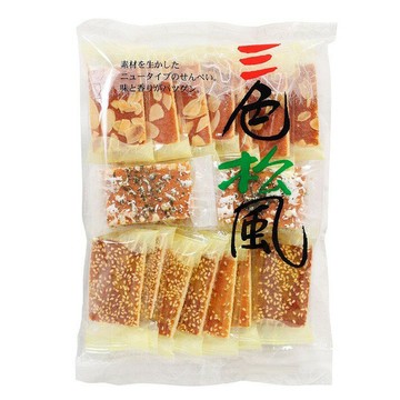 【江戶物語】 池重食品 三色松風煎餅18枚入 102g 日式傳統點心 日本原裝進口