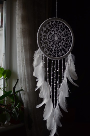 白色波西米亞捕夢網