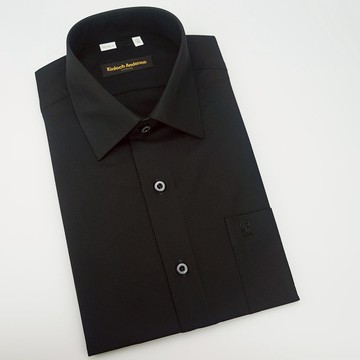 【金安德森】黑色斜紋吸排窄版短袖襯衫