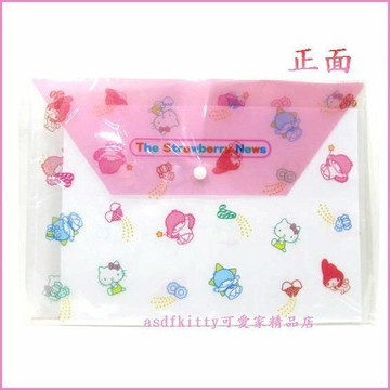 asdfkitty*KITTY美樂蒂雙子星單釦資料夾/檔案夾/收納袋/資料袋-可放A4-日本正版商品