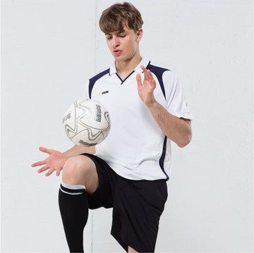 《Sasaki》吸濕排汗速乾V領短衫(白/丈青)/920011