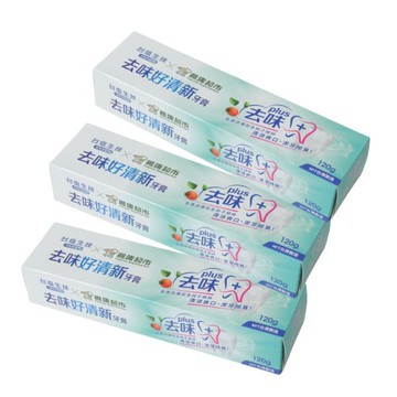 台鹽x楓康-去味好清新牙膏120g*3條